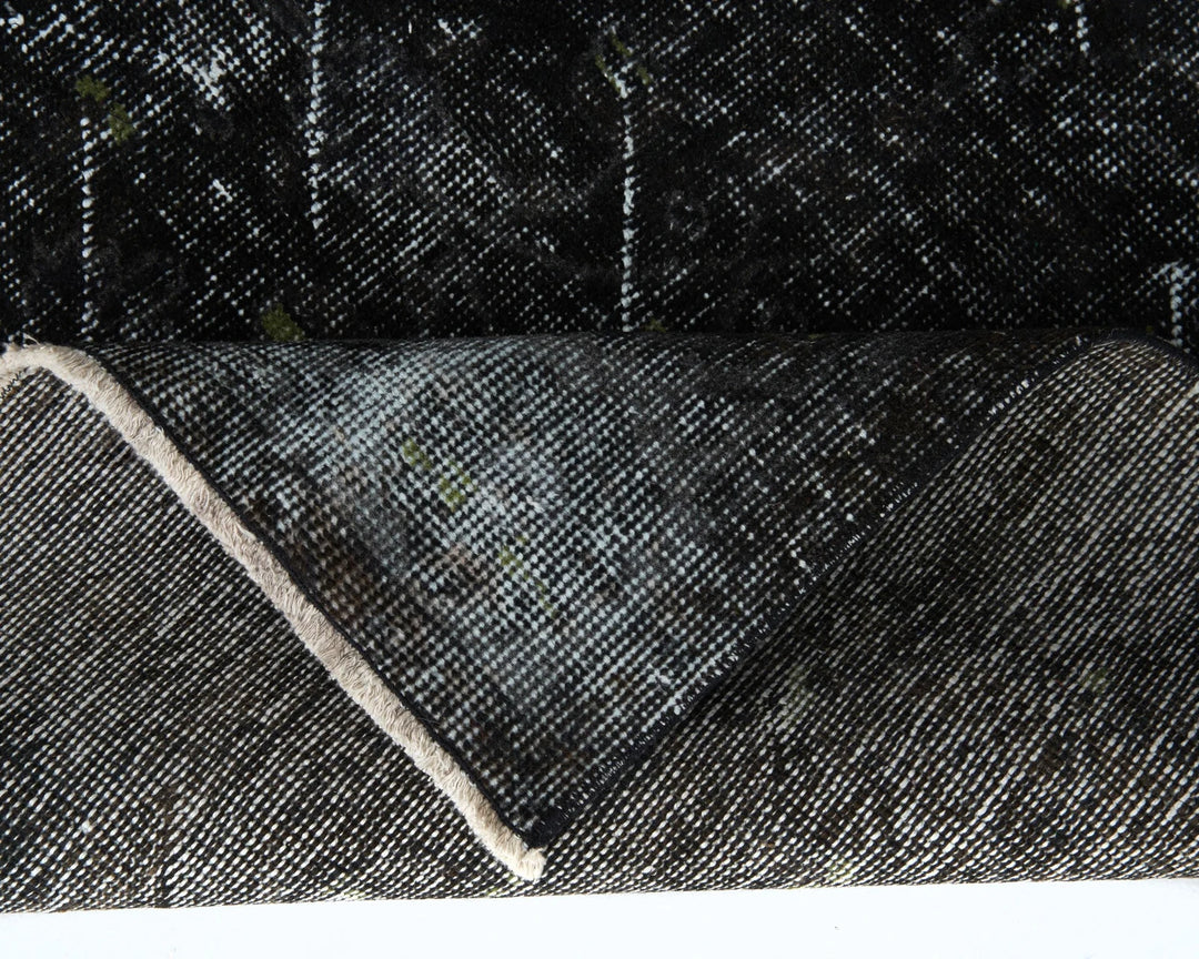 Black Turkish Oushak Rug 9'3" x 5'5" Hand-Knotted | No. VR16419