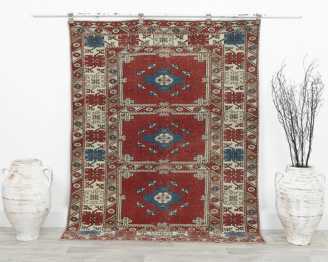 Multicolor Turkish Oushak Rug 5' 11" x 4' 7" Hand-Knotted | No. VR16619