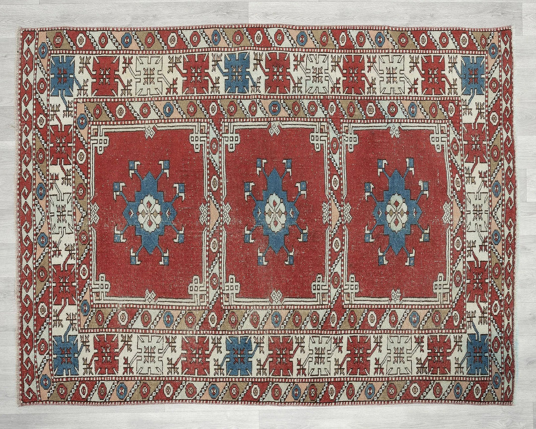 Multicolor Turkish Oushak Rug 5' 11" x 4' 7" Hand-Knotted | No. VR16619