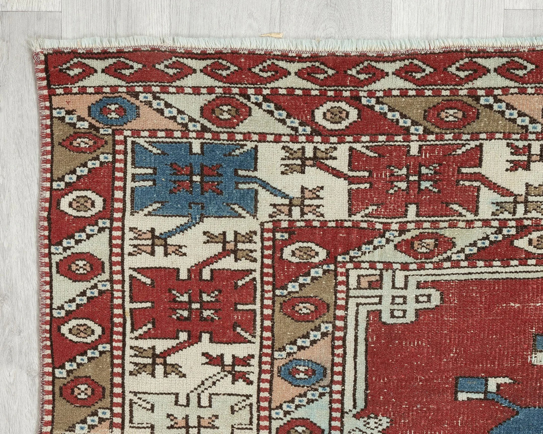 Multicolor Turkish Oushak Rug 5' 11" x 4' 7" Hand-Knotted | No. VR16619