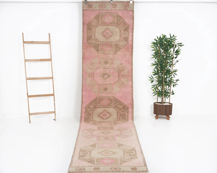 Pink Turkish Oushak Rug 2'7" x 12' Hand-Knotted | No. VR16684