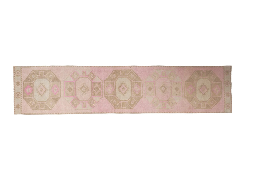 Pink Turkish Oushak Rug 2'7" x 12' Hand-Knotted | No. VR16684
