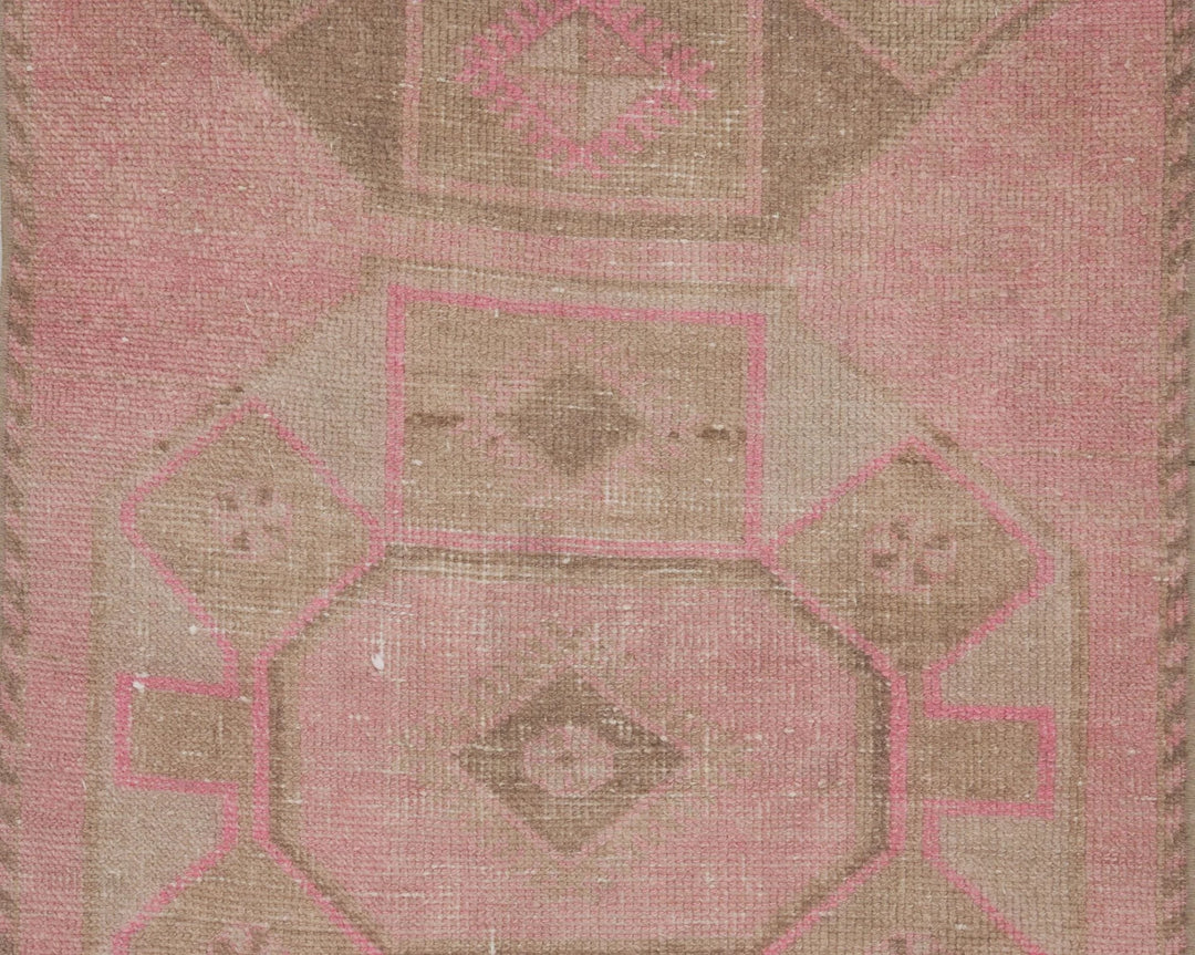 Pink Turkish Oushak Rug 2'7" x 12' Hand-Knotted | No. VR16684