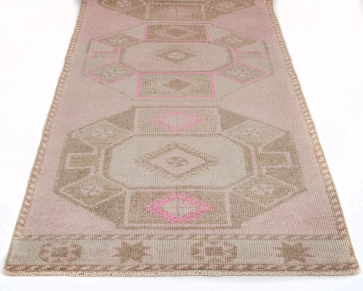 Pink Turkish Oushak Rug 2'7" x 12' Hand-Knotted | No. VR16684