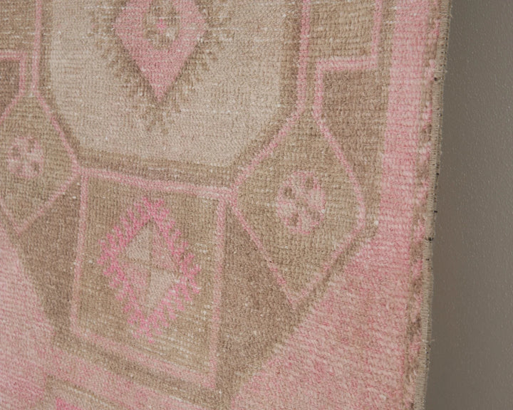Pink Turkish Oushak Rug 2'7" x 12' Hand-Knotted | No. VR16684
