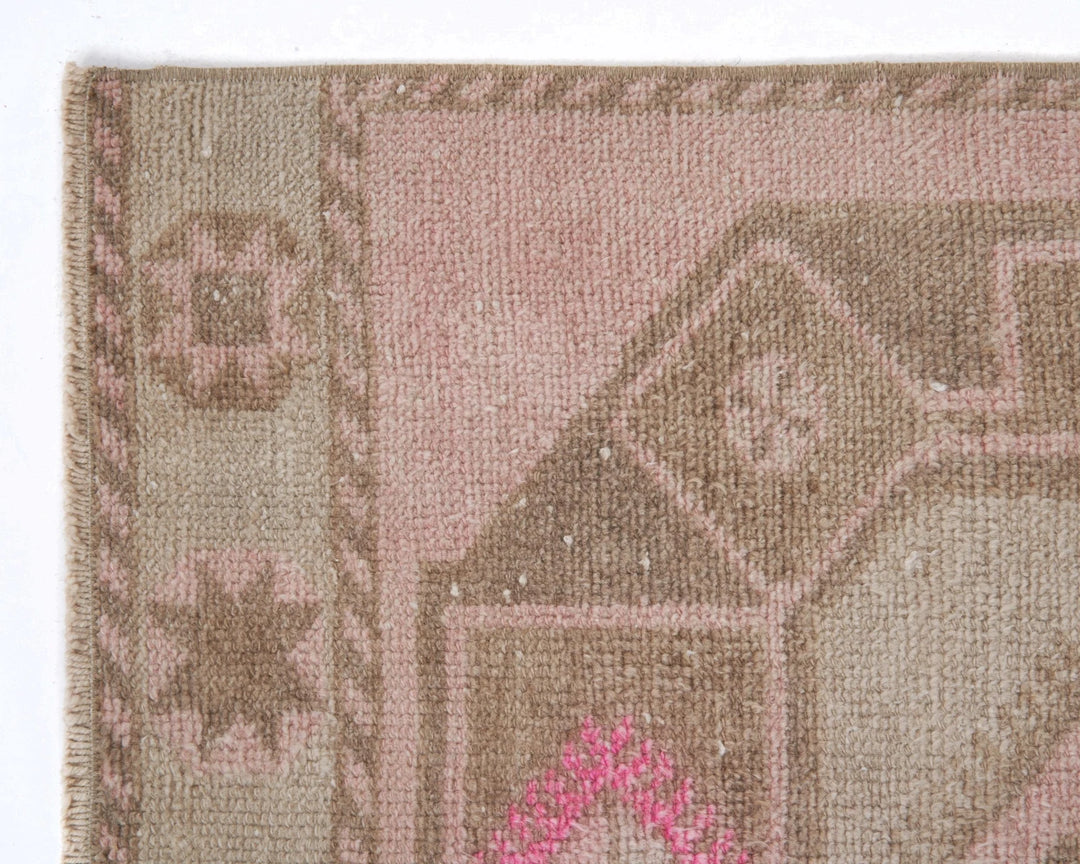 Pink Turkish Oushak Rug 2'7" x 12' Hand-Knotted | No. VR16684