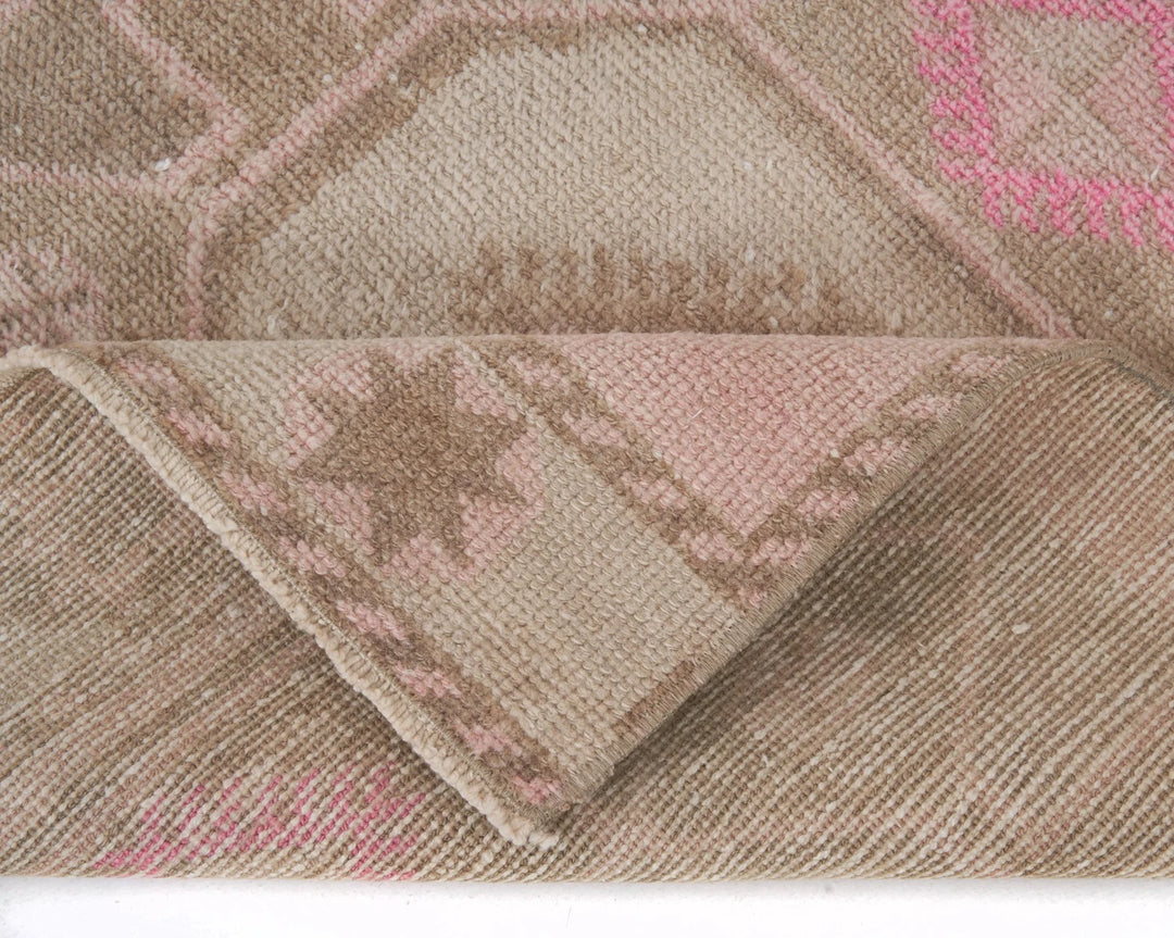 Pink Turkish Oushak Rug 2'7" x 12' Hand-Knotted | No. VR16684