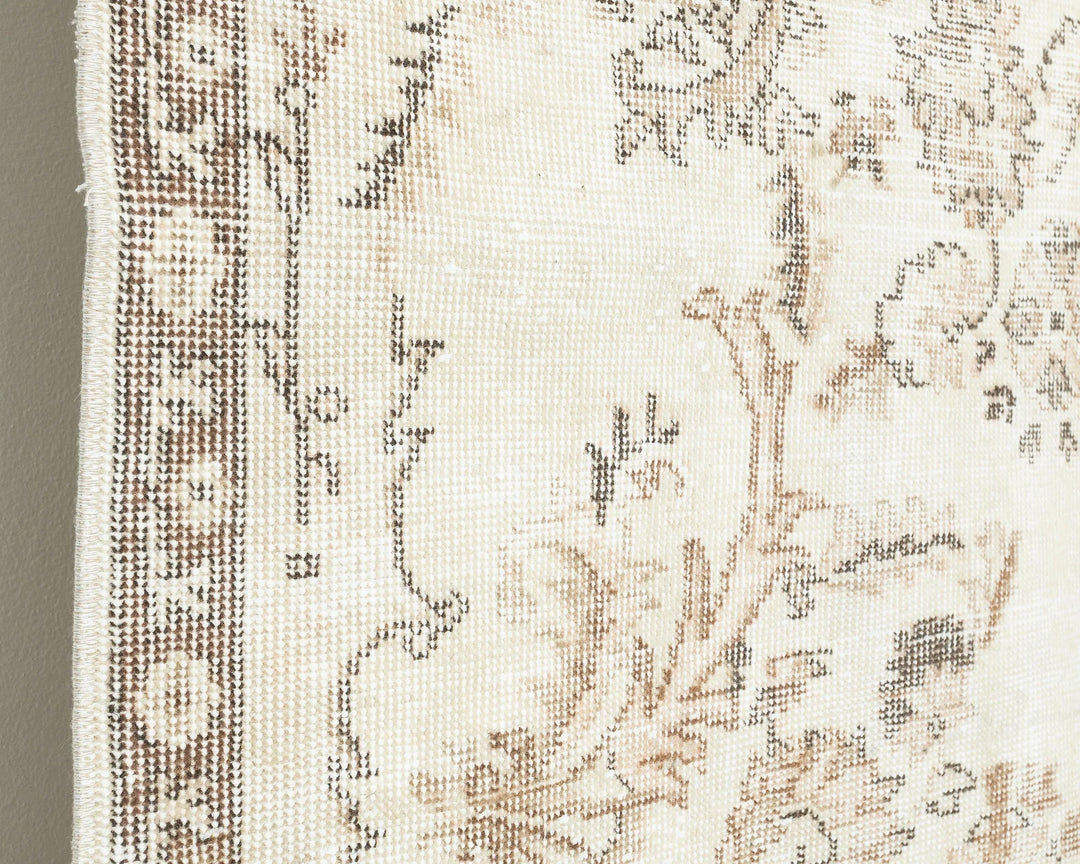 Beige Turkish Oushak Rug 5'11" x 9'4" Hand-Knotted | No. VR16844