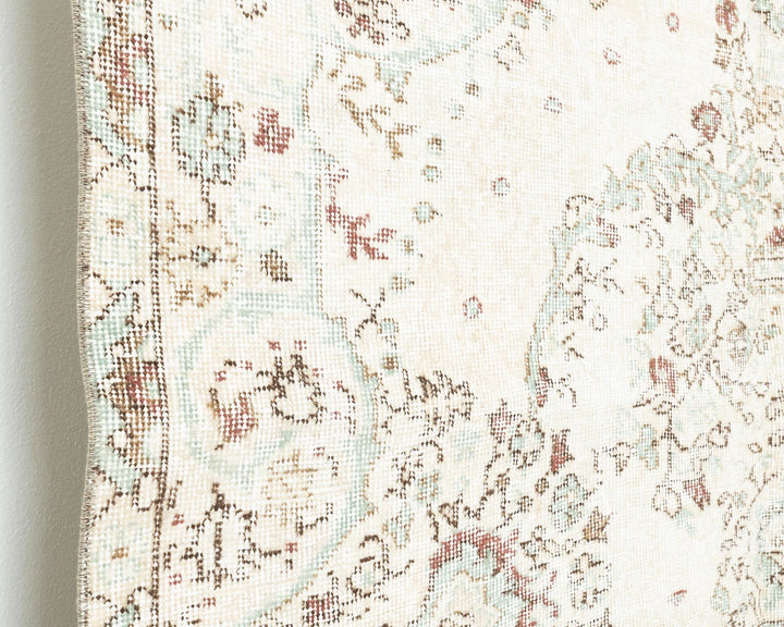 Beige Turkish Oushak Rug 5' 2" x 8' 11" Hand-Knotted | No. VR16926