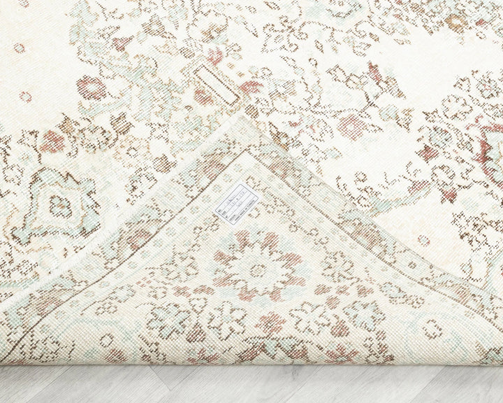 Beige Turkish Oushak Rug 5' 2" x 8' 11" Hand-Knotted | No. VR16926