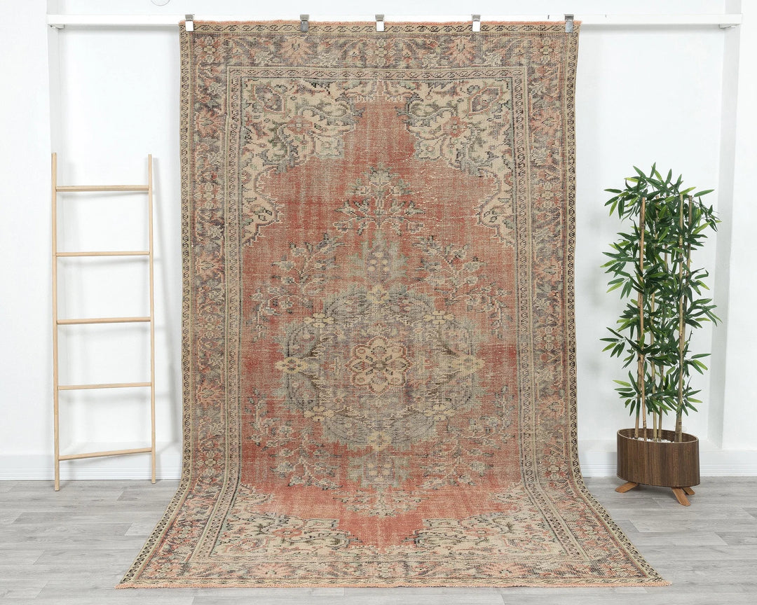 Multicolor Turkish Oushak Rug 5' 11" x 10' Hand-Knotted | No. VR16935