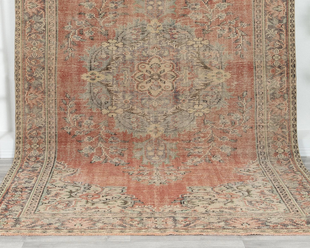 Multicolor Turkish Oushak Rug 5' 11" x 10' Hand-Knotted | No. VR16935
