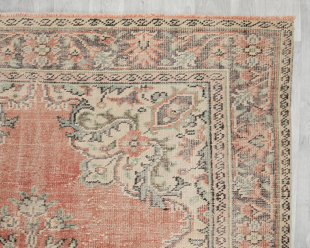 Multicolor Turkish Oushak Rug 5' 11" x 10' Hand-Knotted | No. VR16935