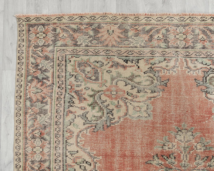 Multicolor Turkish Oushak Rug 5' 11" x 10' Hand-Knotted | No. VR16935