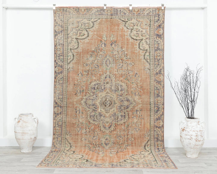 Multicolor Turkish Oushak Rug 5'5" x 9'1" Hand-Knotted | No. VR16991