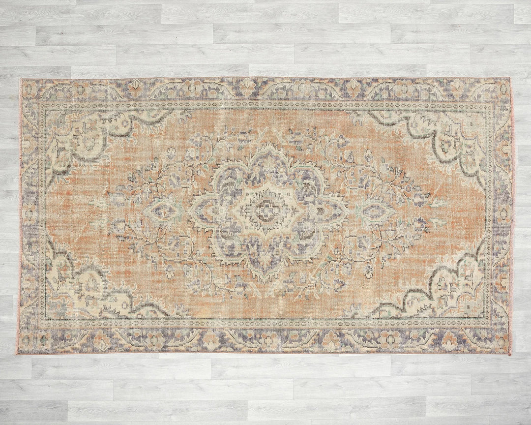 Multicolor Turkish Oushak Rug 5'5" x 9'1" Hand-Knotted | No. VR16991