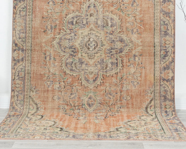 Multicolor Turkish Oushak Rug 5'5" x 9'1" Hand-Knotted | No. VR16991
