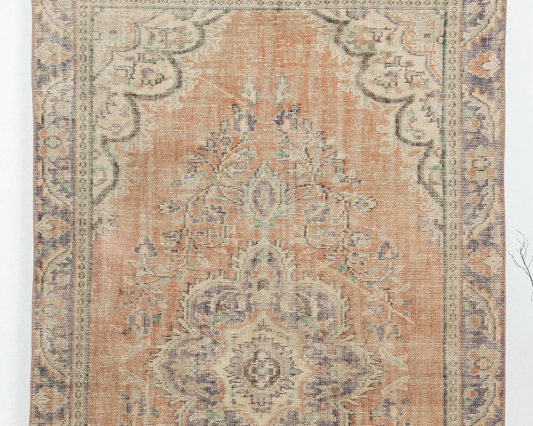 Multicolor Turkish Oushak Rug 5'5" x 9'1" Hand-Knotted | No. VR16991