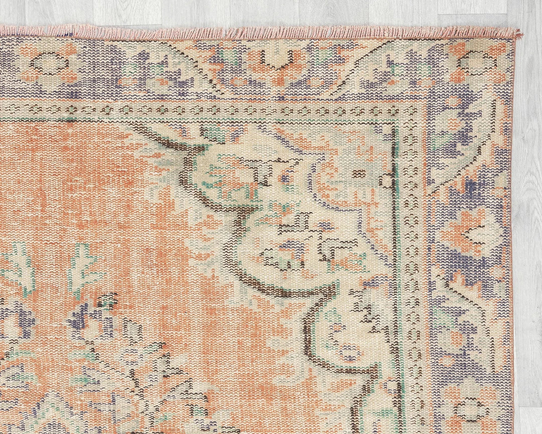 Multicolor Turkish Oushak Rug 5'5" x 9'1" Hand-Knotted | No. VR16991