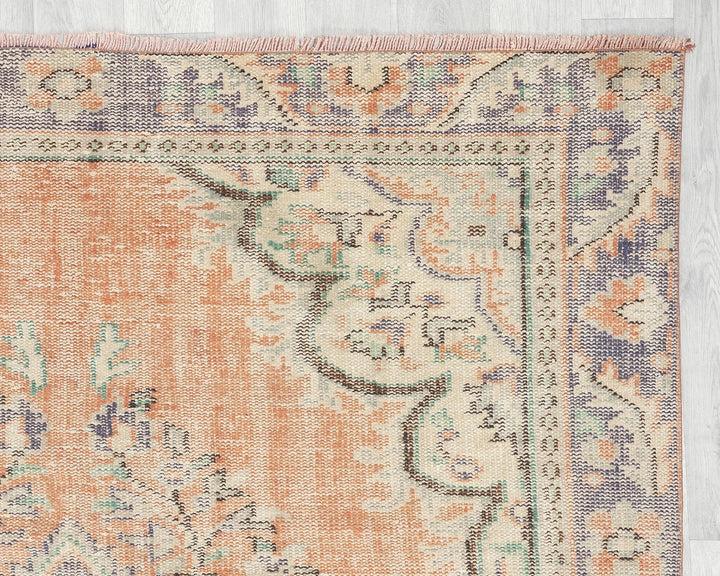 Multicolor Turkish Oushak Rug 5'5" x 9'1" Hand-Knotted | No. VR16991