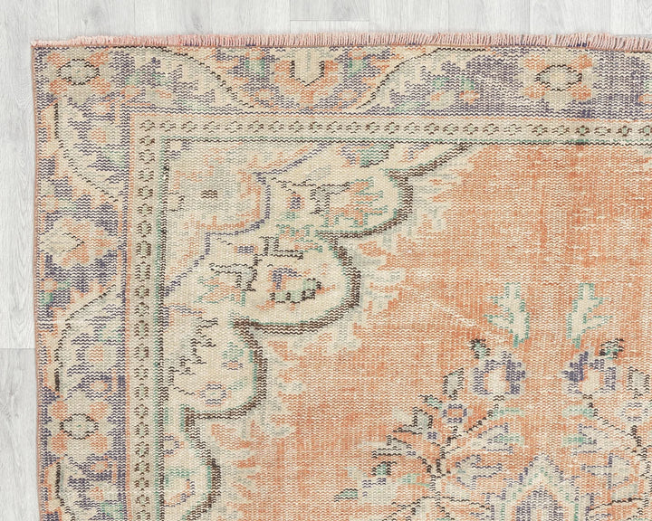 Multicolor Turkish Oushak Rug 5'5" x 9'1" Hand-Knotted | No. VR16991