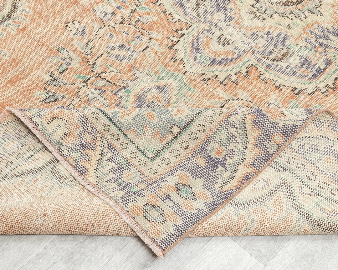 Multicolor Turkish Oushak Rug 5'5" x 9'1" Hand-Knotted | No. VR16991