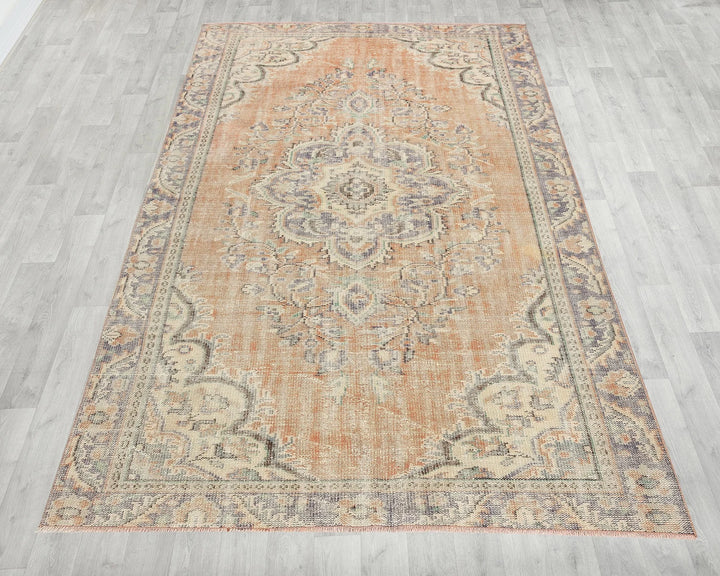 Multicolor Turkish Oushak Rug 5'5" x 9'1" Hand-Knotted | No. VR16991