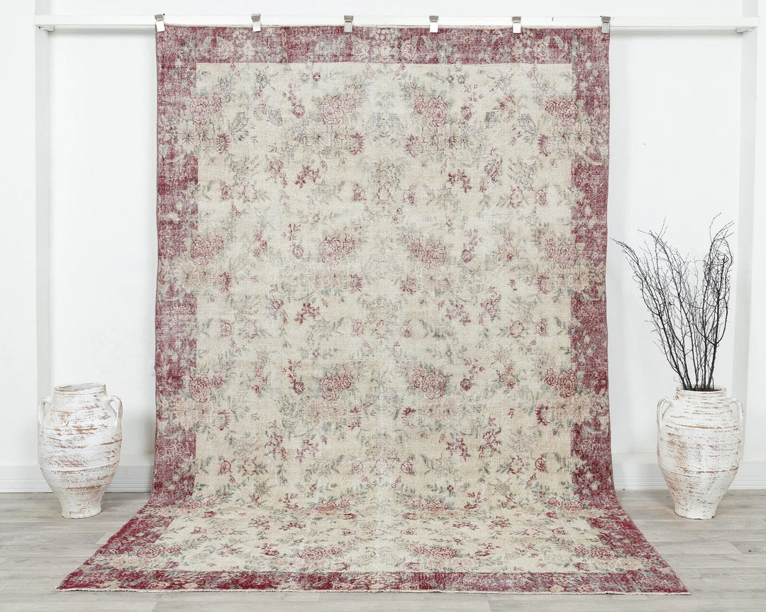 Multicolor Turkish Oushak Rug 6' 5" x 9' 10" Hand-Knotted | No. VR17088