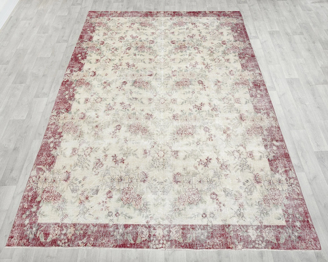 Multicolor Turkish Oushak Rug 6' 5" x 9' 10" Hand-Knotted | No. VR17088