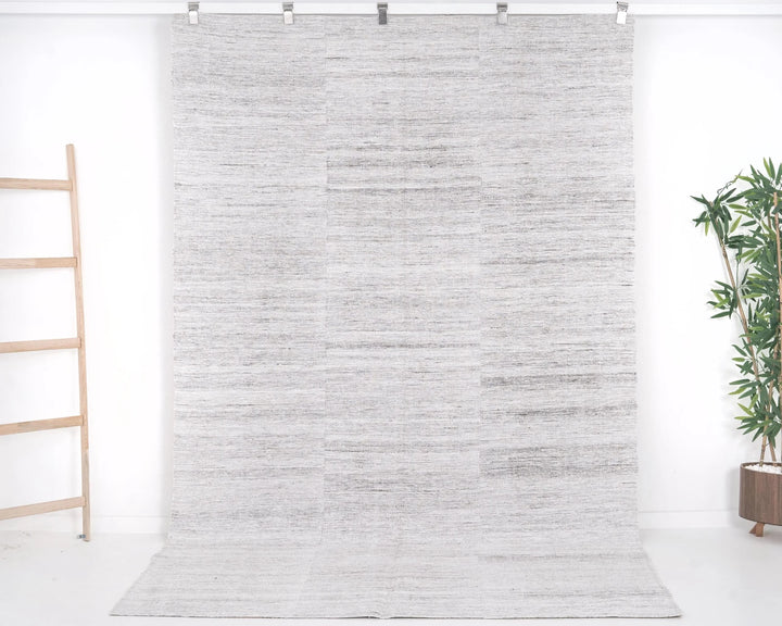 Gray Turkish Kilim Rug 5' 9" x 9' 2" Flat-Weave | No. VR17296