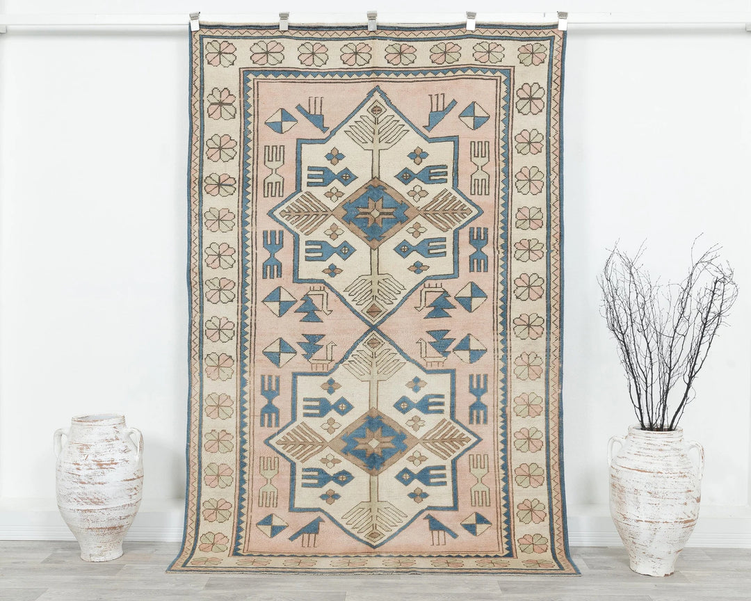 Multicolor Turkish Oushak Rug 5' x 8' Hand-Knotted | No. VR17379
