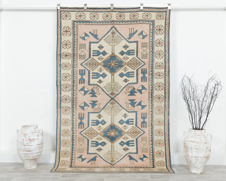 Multicolor Turkish Oushak Rug 5' x 8' Hand-Knotted | No. VR17379