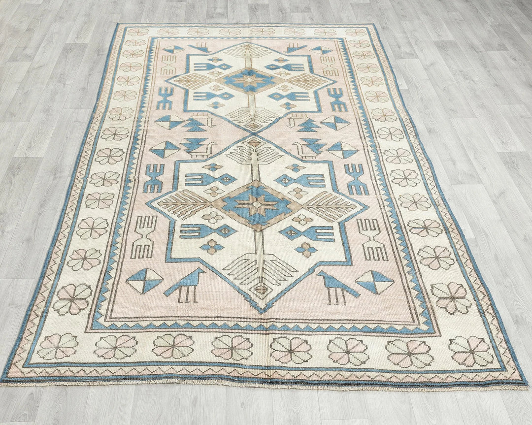 Multicolor Turkish Oushak Rug 5' x 8' Hand-Knotted | No. VR17379