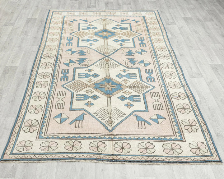 Multicolor Turkish Oushak Rug 5' x 8' Hand-Knotted | No. VR17379