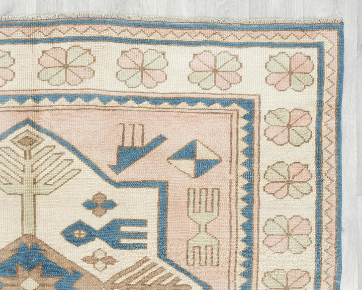 Multicolor Turkish Oushak Rug 5' x 8' Hand-Knotted | No. VR17379