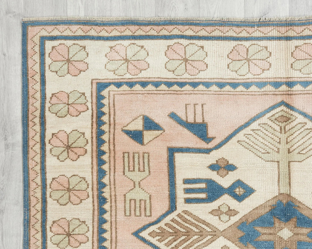 Multicolor Turkish Oushak Rug 5' x 8' Hand-Knotted | No. VR17379