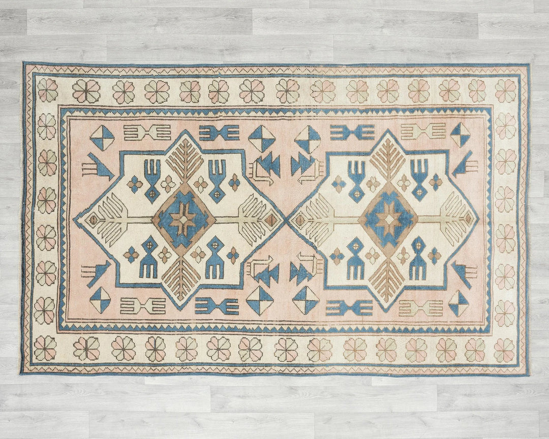 Multicolor Turkish Oushak Rug 5' x 8' Hand-Knotted | No. VR17379