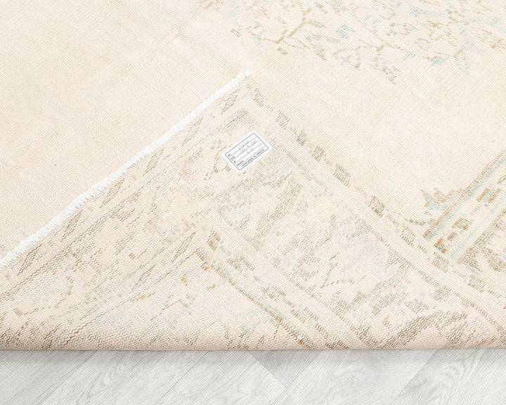 Beige Turkish Oushak Rug 5' 7" x 9' 5" Hand-Knotted | No. VR17412