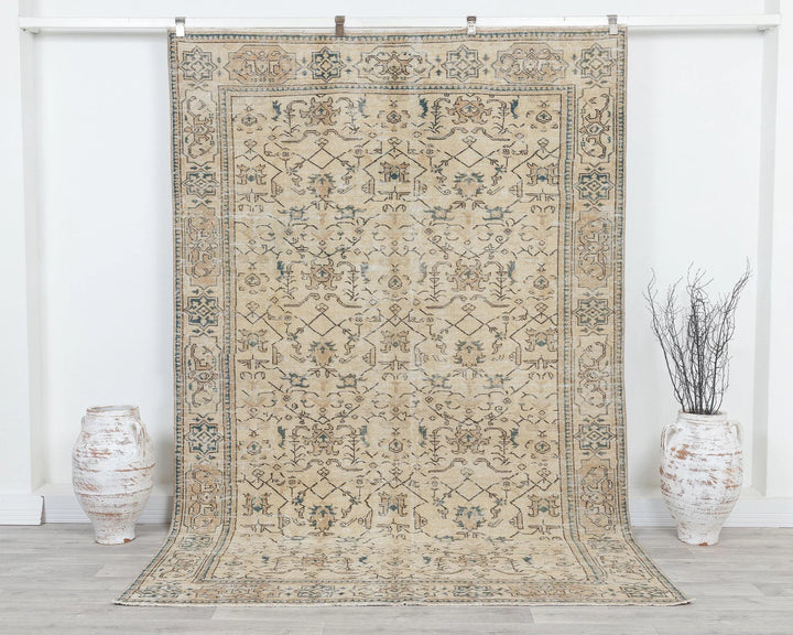 Multicolor Turkish Oushak Rug 6' 1" x 9' 1" Hand-Knotted | No. VR17426