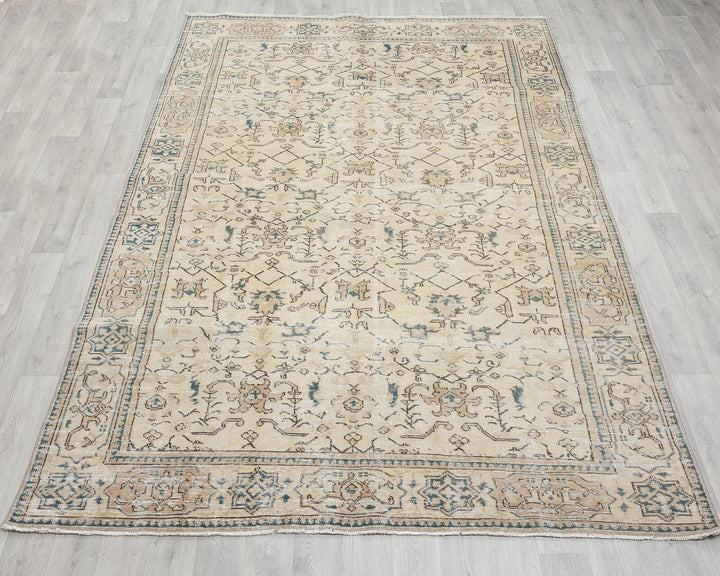 Multicolor Turkish Oushak Rug 6' 1" x 9' 1" Hand-Knotted | No. VR17426