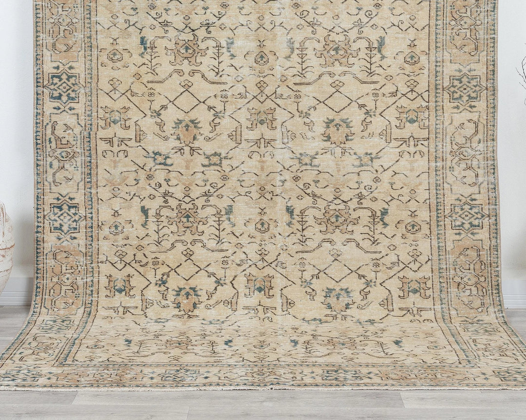Multicolor Turkish Oushak Rug 6' 1" x 9' 1" Hand-Knotted | No. VR17426