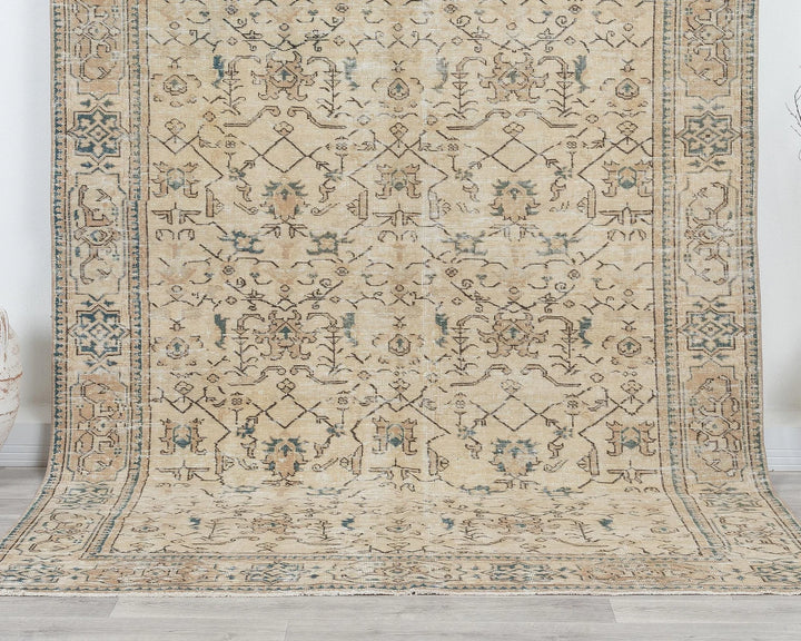 Multicolor Turkish Oushak Rug 6' 1" x 9' 1" Hand-Knotted | No. VR17426