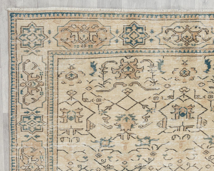 Multicolor Turkish Oushak Rug 6' 1" x 9' 1" Hand-Knotted | No. VR17426