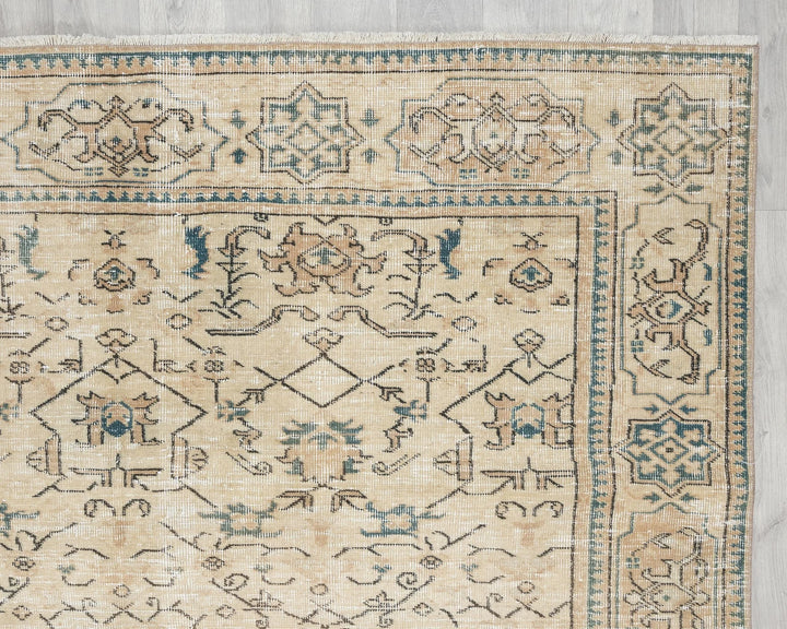 Multicolor Turkish Oushak Rug 6' 1" x 9' 1" Hand-Knotted | No. VR17426