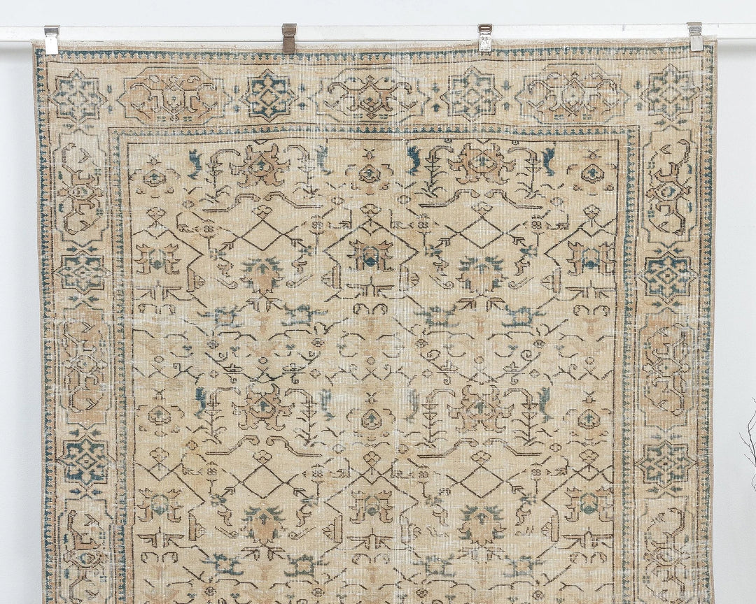 Multicolor Turkish Oushak Rug 6' 1" x 9' 1" Hand-Knotted | No. VR17426