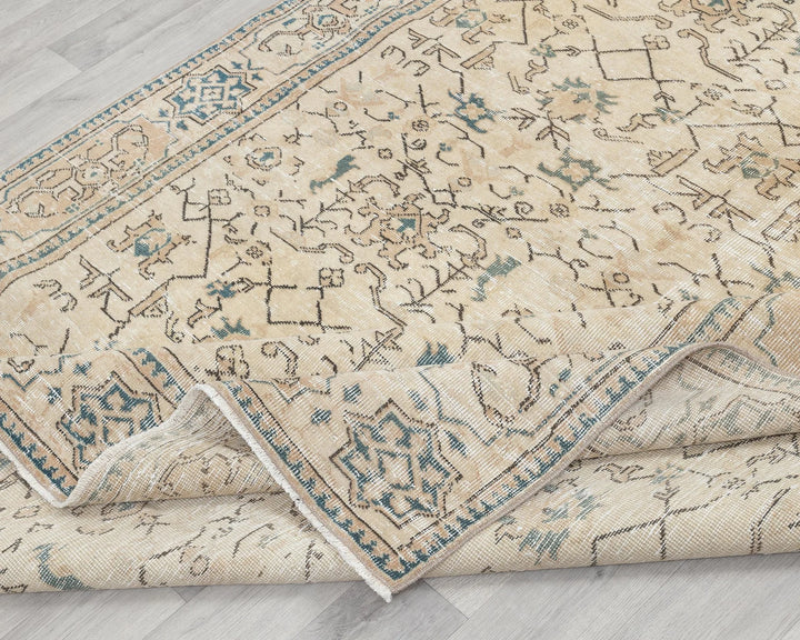 Multicolor Turkish Oushak Rug 6' 1" x 9' 1" Hand-Knotted | No. VR17426