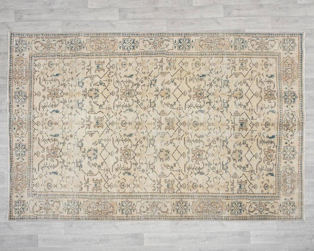 Multicolor Turkish Oushak Rug 6' 1" x 9' 1" Hand-Knotted | No. VR17426