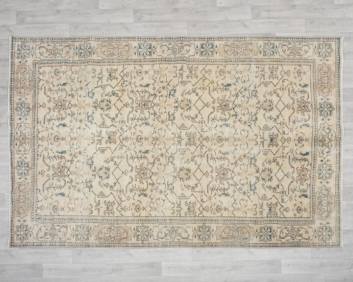 Multicolor Turkish Oushak Rug 6' 1" x 9' 1" Hand-Knotted | No. VR17426