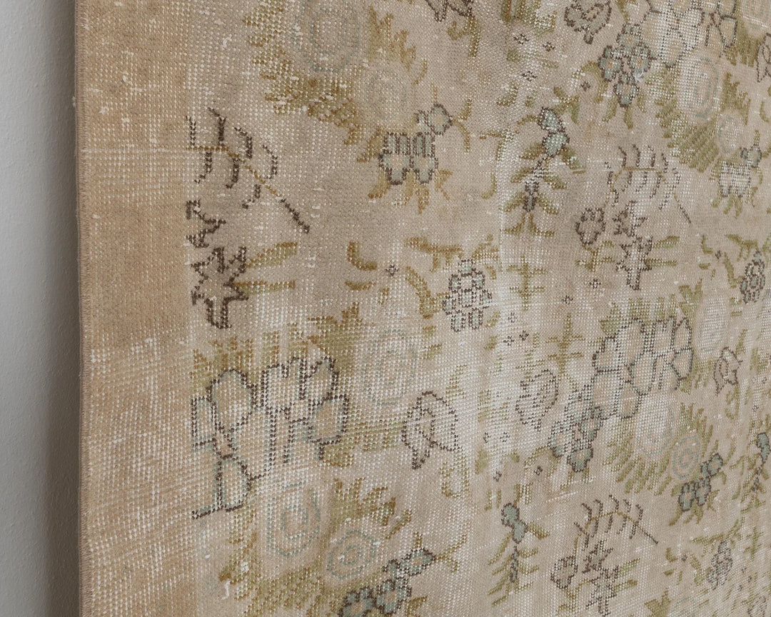 Beige Turkish Oushak Rug 6' 11" x 10' 5" Hand-Knotted | No. VR17452