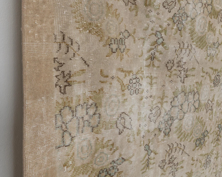 Beige Turkish Oushak Rug 6' 11" x 10' 5" Hand-Knotted | No. VR17452